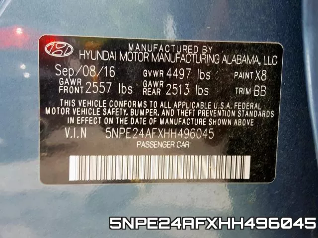 5NPE24AFXHH496045 фото 2