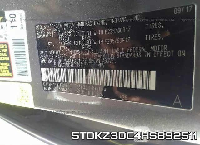 5TDKZ3DC4HS892511 фото 10