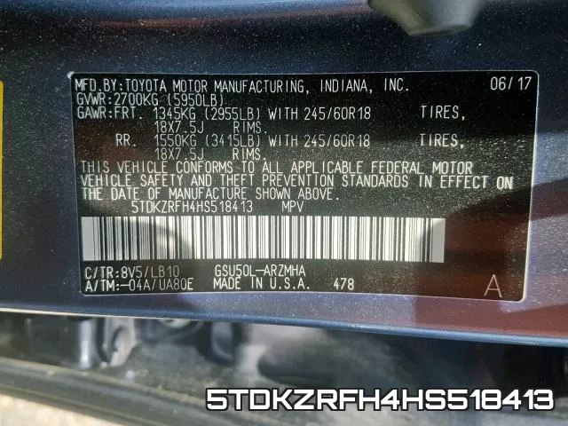 5TDKZRFH4HS518413 фото 2