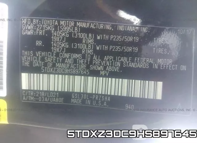 5TDXZ3DC9HS897645 фото 10