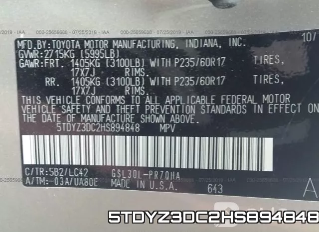 5TDYZ3DC2HS894848 фото 10