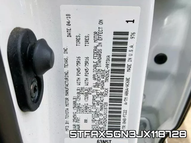 5TFAX5GN3JX118728 фото 2