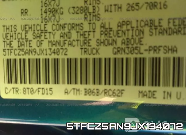 5TFCZ5AN9JX134072 фото 10