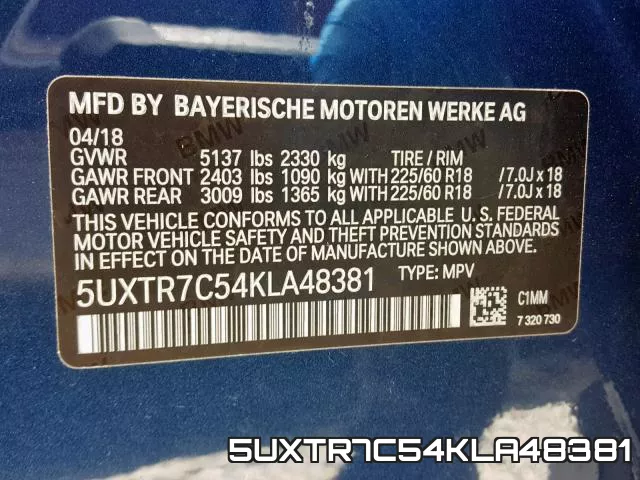 5UXTR7C54KLA48381 фото 2