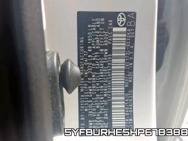 5YFBURHE5HP678388 фото 2