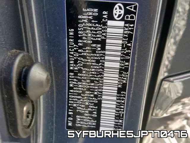 5YFBURHE5JP770476 фото 2