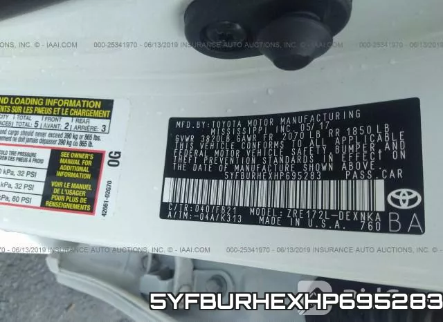 5YFBURHEXHP695283 фото 10