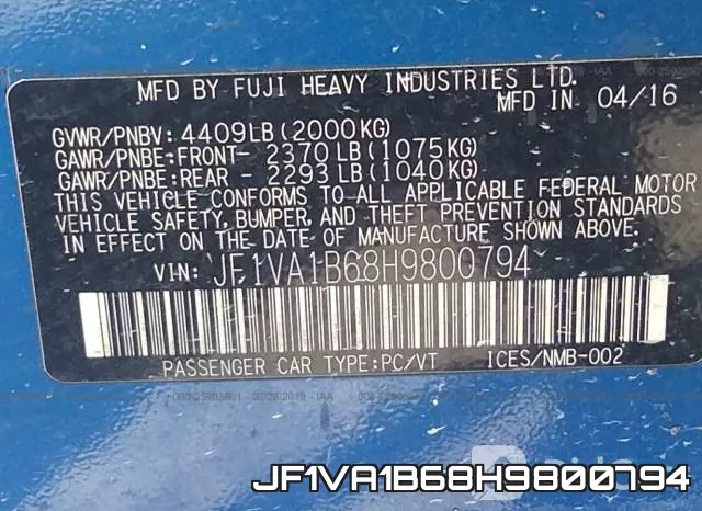 JF1VA1B68H9800794 фото 10