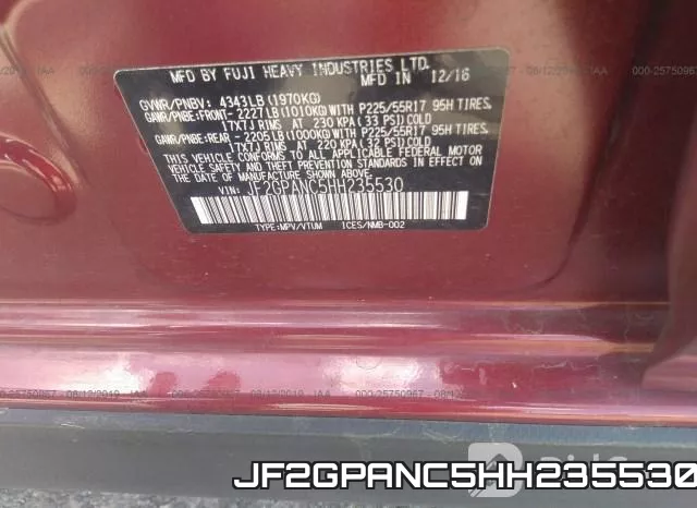 JF2GPANC5HH235530 фото 10