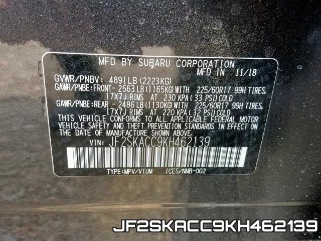 JF2SKACC9KH462139 фото 2
