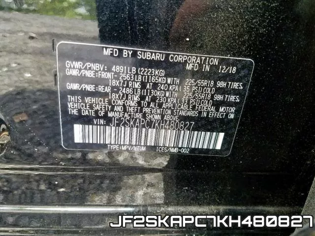 JF2SKAPC7KH480827 фото 2