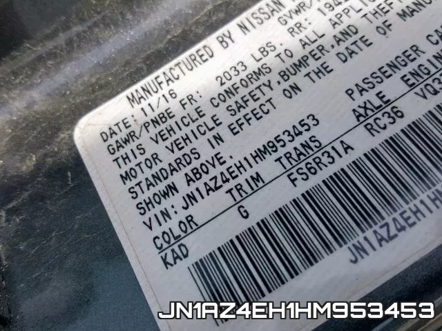 JN1AZ4EH1HM953453 фото 2