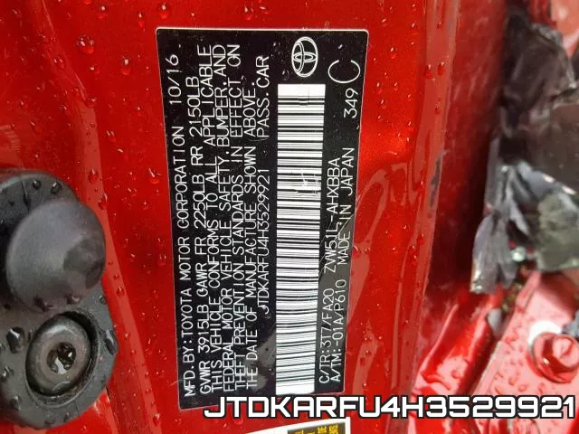 JTDKARFU4H3529921 фото 2