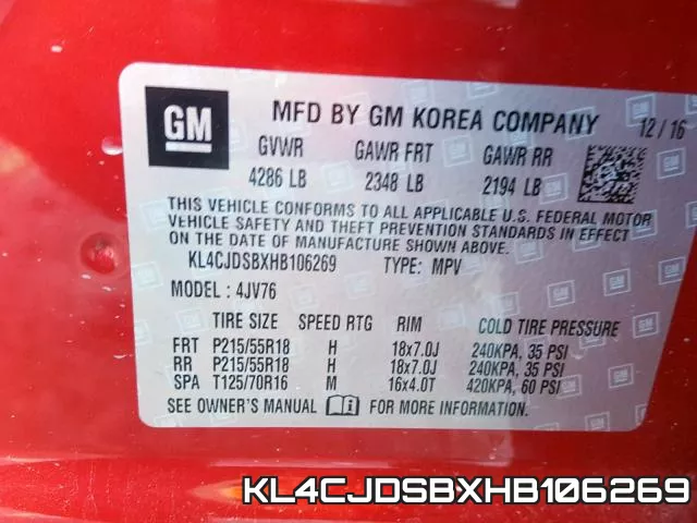 KL4CJDSBXHB106269 фото 2