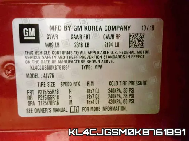 KL4CJGSM0KB761891 фото 2