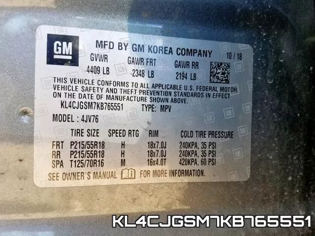 KL4CJGSM7KB765551 фото 2