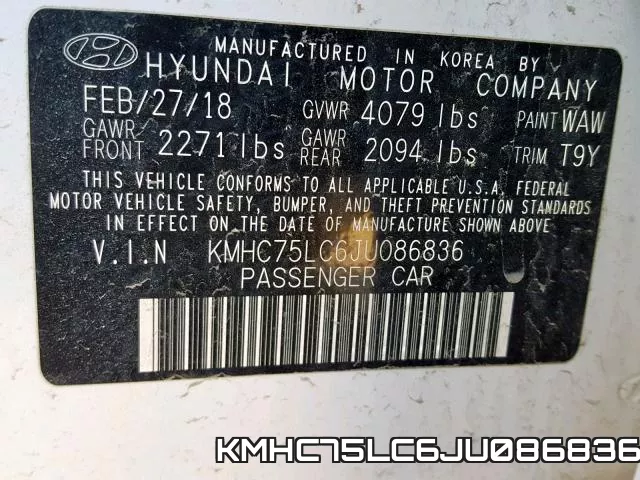 KMHC75LC6JU086836 фото 2
