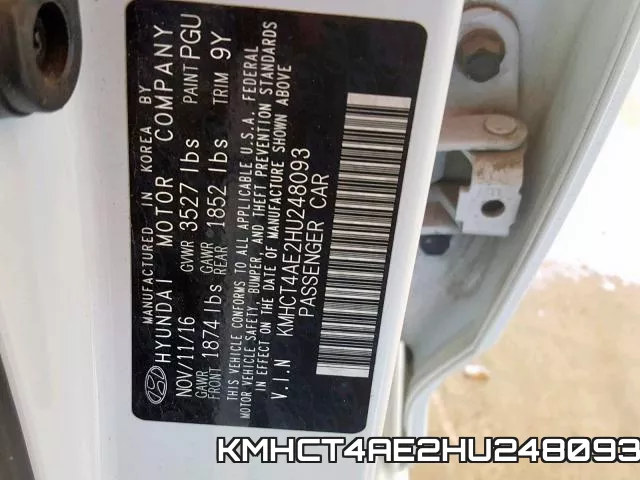 KMHCT4AE2HU248093 фото 2