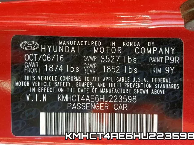 KMHCT4AE6HU223598 фото 2