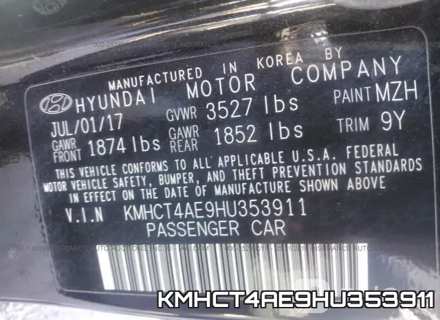 KMHCT4AE9HU353911 фото 10