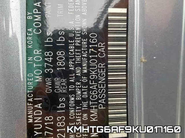 KMHTG6AF9KU017160 фото 2