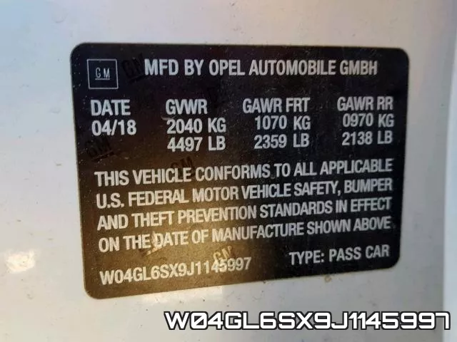 W04GL6SX9J1145997 фото 2