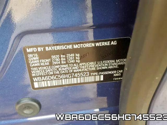 WBA6D6C56HG745523 фото 2