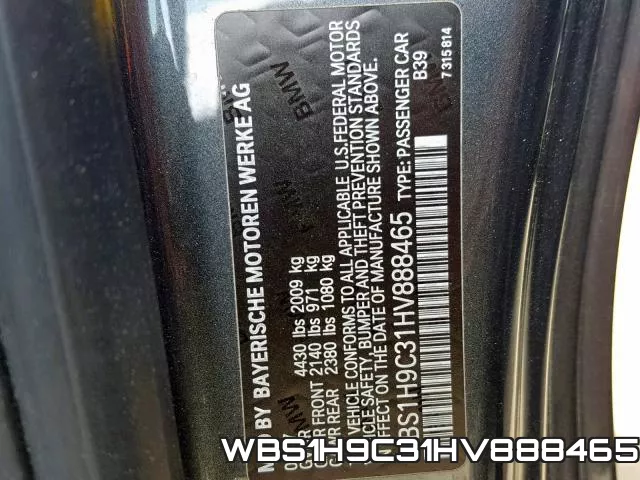 WBS1H9C31HV888465 фото 2