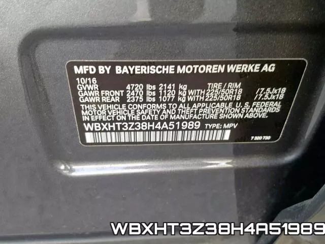 WBXHT3Z38H4A51989 фото 2