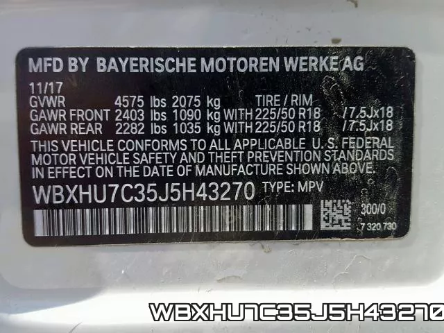 WBXHU7C35J5H43270 фото 2