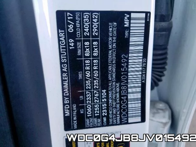 WDC0G4JB8JV015492 фото 2