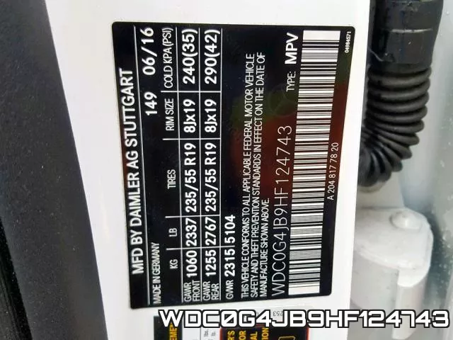 WDC0G4JB9HF124743 фото 2