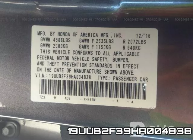 19UUB2F39HA004838 фото 10
