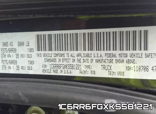 1C6RR6FGXKS581221 фото 10