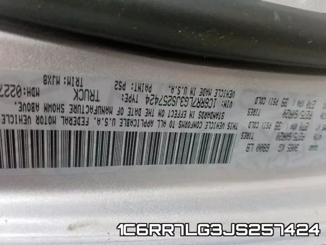 1C6RR7LG3JS257424 фото 2