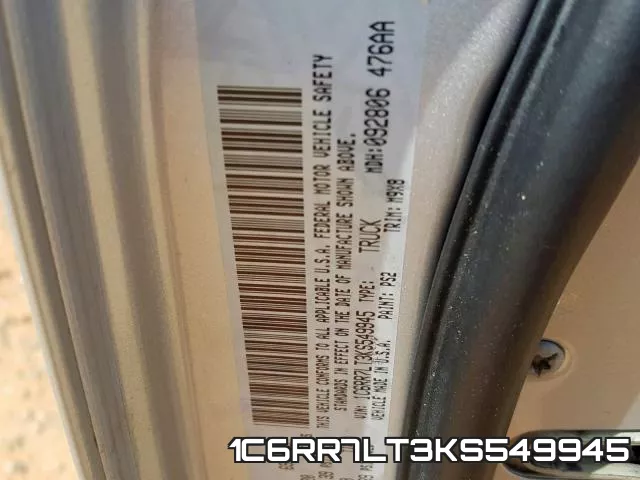 1C6RR7LT3KS549945 фото 2