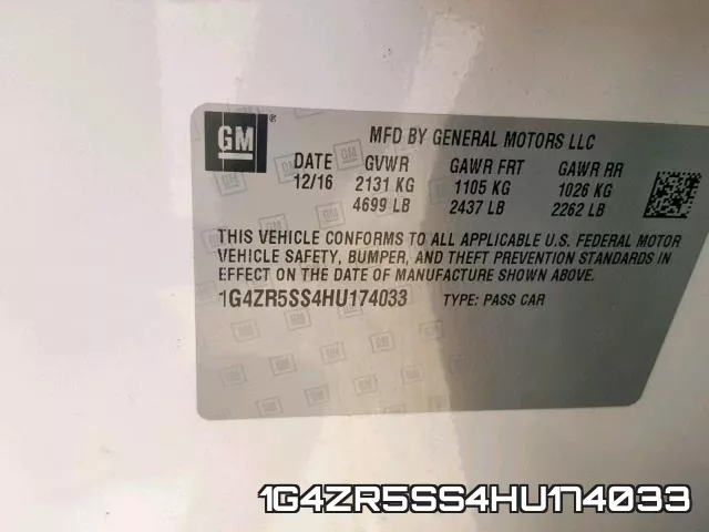 1G4ZR5SS4HU174033 фото 2