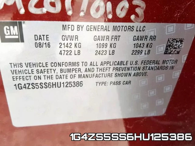 1G4ZS5SS6HU125386 фото 2