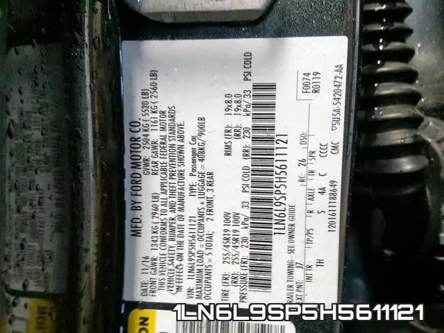 1LN6L9SP5H5611121 фото 2
