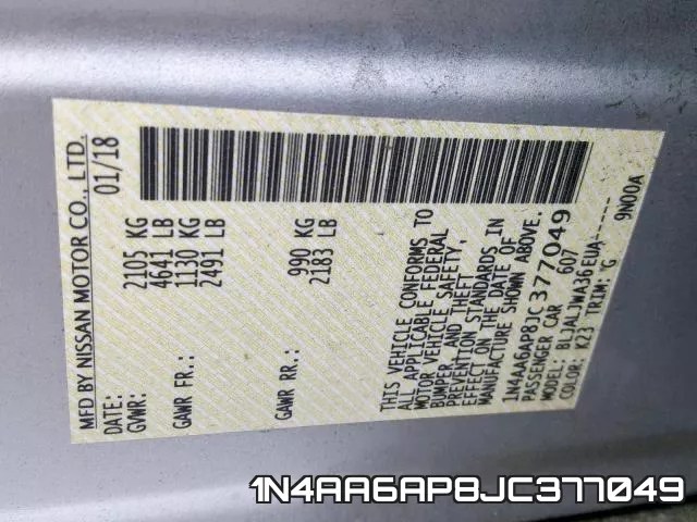 1N4AA6AP8JC377049 фото 2