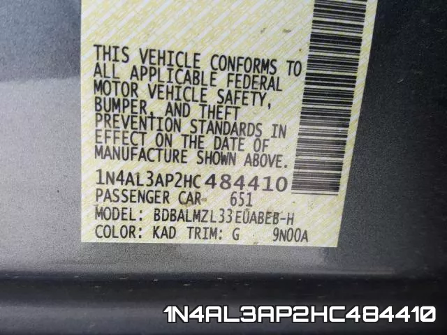 1N4AL3AP2HC484410 фото 2
