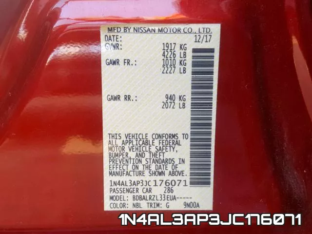 1N4AL3AP3JC176071 фото 2