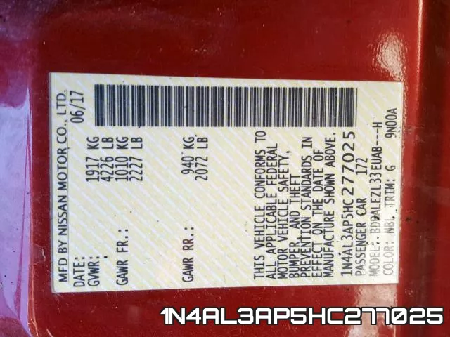 1N4AL3AP5HC277025 фото 2