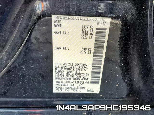 1N4AL3AP9HC195346 фото 2