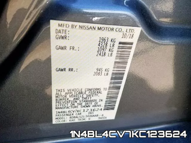 1N4BL4CV7KC123624 фото 2