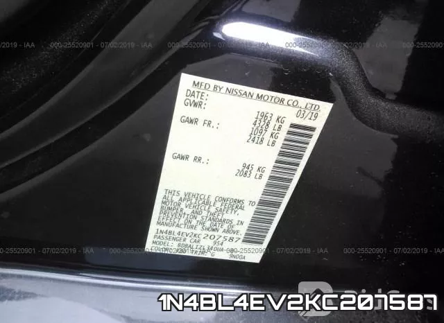1N4BL4EV2KC207587 фото 10