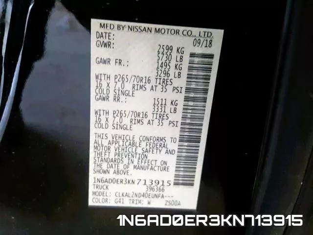 1N6AD0ER3KN713915 фото 2