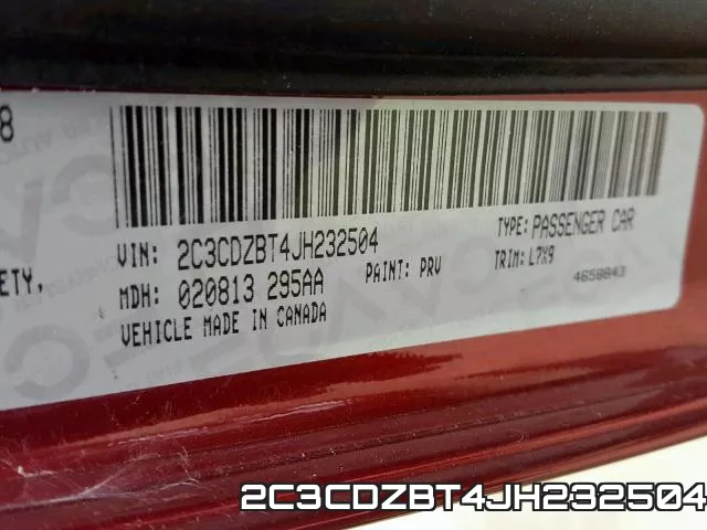2C3CDZBT4JH232504 фото 2