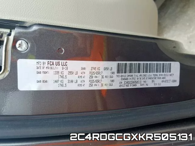 2C4RDGCGXKR505131 фото 2