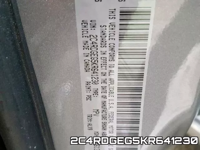 2C4RDGEG5KR641230 фото 2